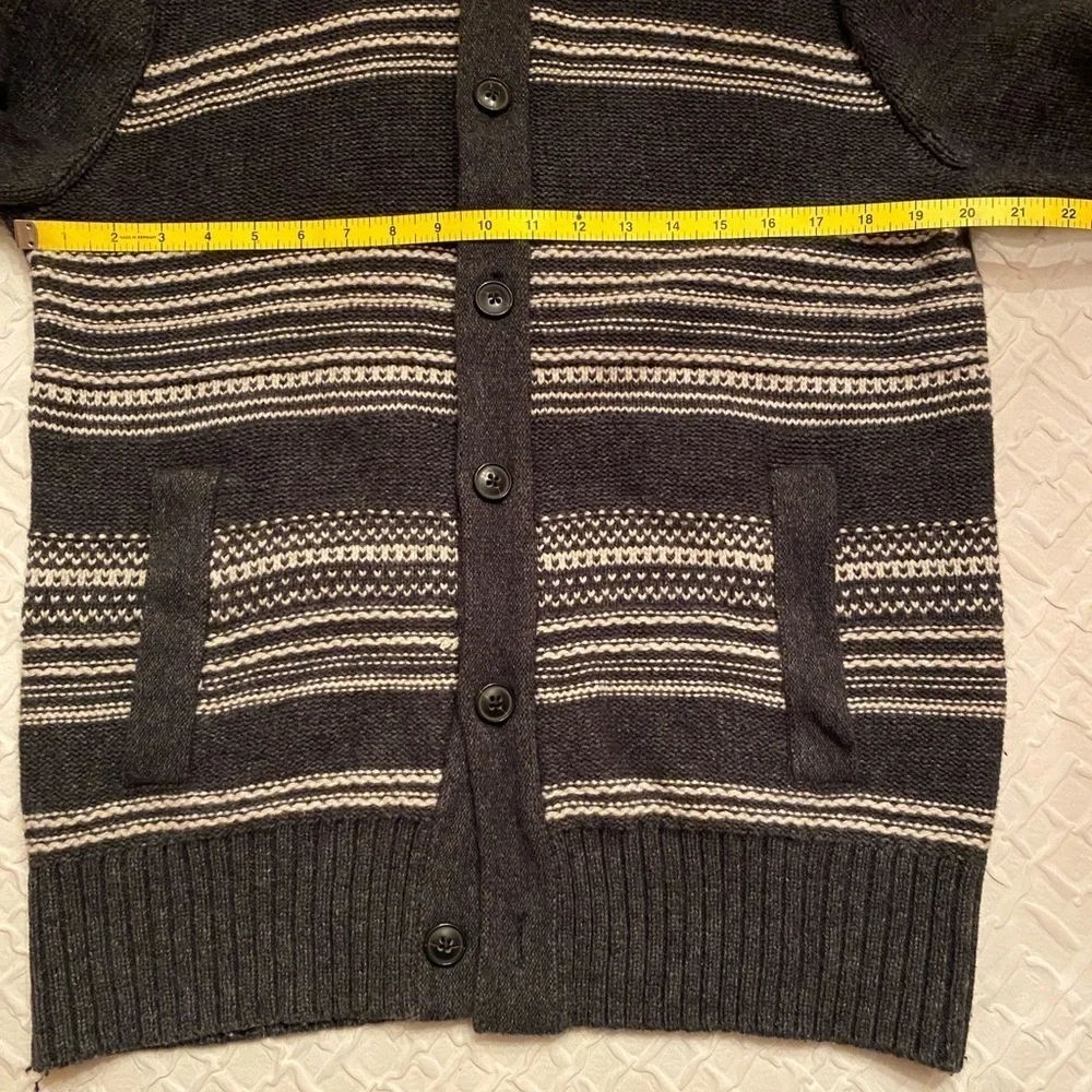 Banana Republic Heritage Collection Mens Cardigan Gray White Large